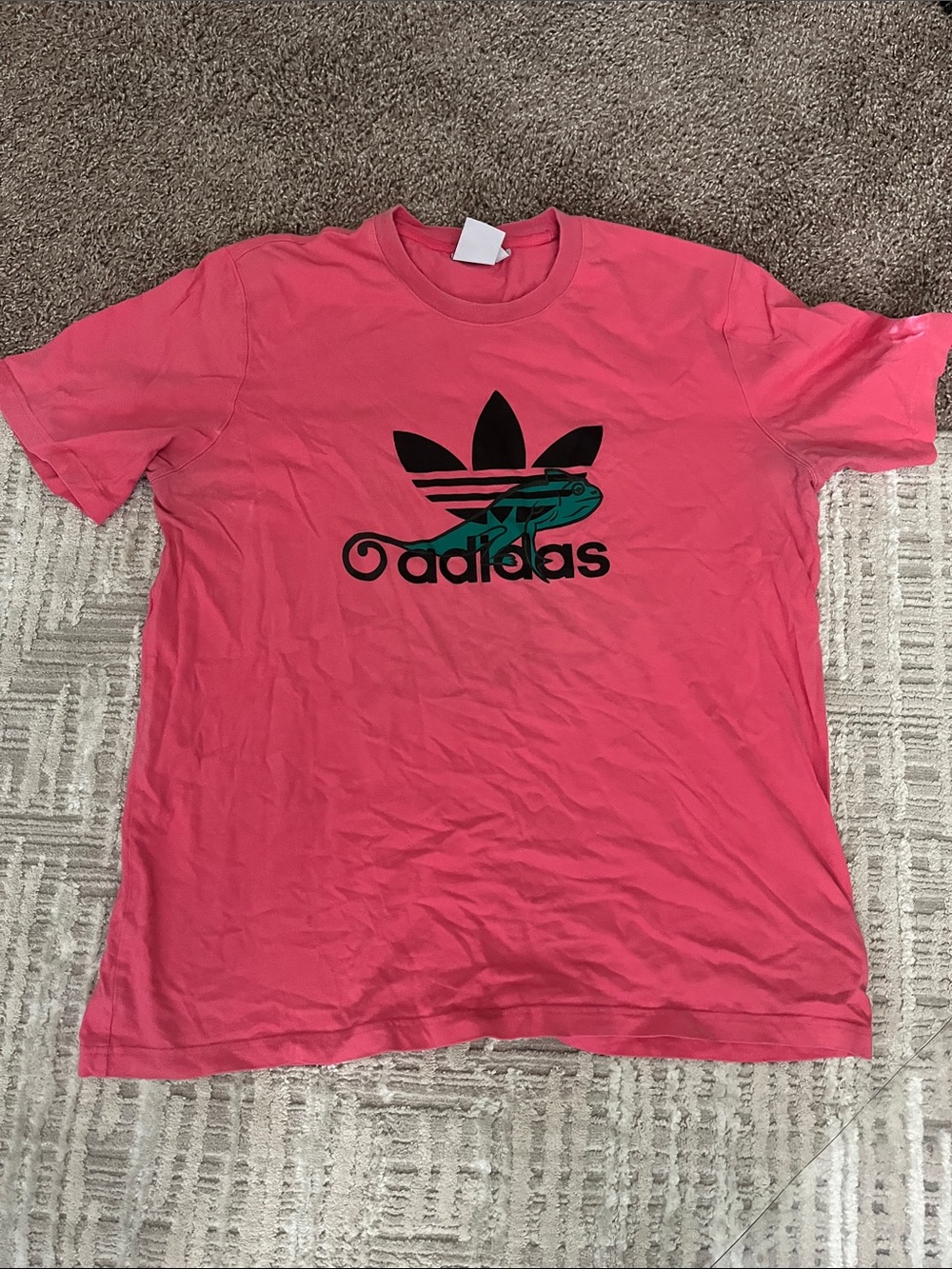 Adidas Men's Pink Short Sleeve Tee